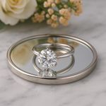 5Ct CZ Solitaire Ring 18K White Gold Plated Six Prong Setting Sz 5 NWT Silver Photo 2