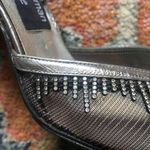 Stuart Weitzman  Vintage Silver Leather Crystals Mesh Slingback Pumps Heels 7N Photo 11