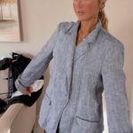 Caslon  Blue Linen Open Long Sleeve Coat / Top Photo 2