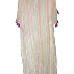Trina Turk Cream Striped Boho Bohemian Resortwear Beach Coverup Kaftan S/M Photo 1