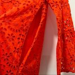 J.Crew  Bell-sleeve Dress Embroidered Eyelet in Brillant Sunset, Size 00, NWT Photo 9