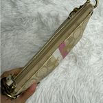 Coach y2k Stripe Pink White Tan Mini Purse Wristlet Photo 3