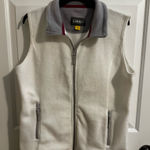 Cabela's  Women's Snake River Fleece Vest White Grey Zip Pockets Size Medium Photo 0