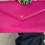 Diane Von Furstenberg DVF Hot Pink Magenta Embossed Animal Skin Leather Travel Envelope Wallet Photo 0