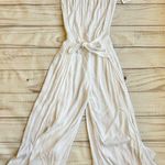 Becca Strapless Crinkled Wide Leg Jumpsuit in White Size S NWT Photo 0