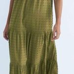 Madewell  Swiss Dot Maxi Dress Cotton Tiered Cover Up Moss Green Size Medium Photo 0