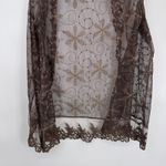 Vitrin Design Lace Vest Womens Large Brown Whimsical Floral Fall Hippie Boho Photo 8