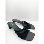 frame denim FRAME Sandals Size 6.5US 37EUR Black Leather Strappy Slip On Square Toe Heels Photo 3