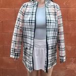 Forever 21 White Plaid Pattern Raincoat Photo 1
