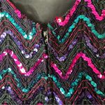 Vintage 80s 90s Multicolored Sequin Party Cocktail Mini Dress Size Small Purple Photo 2