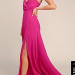 New with tags lulus Evening of Splendor Hot Pink Surplice Maxi Dress Elegant Size XS Photo 1