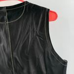 R&R Surplus Leather Vest Size Medium Womens Black/Brown Gray Cinch Waist Soft Black Photo 5