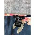 Rue 21  Blue Pink Floral Rose 3/4 Bell Sleeve Crochet Insert Blouse Medium Photo 3