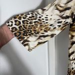 Teri Jon NWT Leopard, tiger print, long sleeve maxi shirt dress. 8 Brown Photo 4