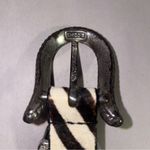 Chico's Vintage Zebra Calf Hair Y2K Belt Women Size S Heart Buckle Country Boho Photo 3