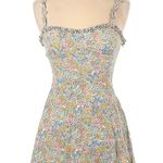 ZARA Mini Floral Ruffle Strap Sweetheart Neckline Colorful Dress SZ L Photo 13