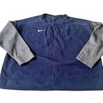 Nike  Womens XL Crewneck Pullover Long Sleeve Fleece Cropped Navy Gray Sweatshirt Photo 0