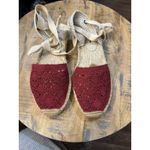 Soludos Women's The Lauren Lace Up Crochet Espadrilles Red Size 7-7.5 Photo 1