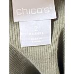 Chico's  Women's 3/4 Sleeve Puff Sleeve Green Henley Shirt Size 2, Size Large Photo 2