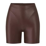 SKIMS  Faux Leather Biker Shorts in Cocoa Brown, Size S​​ Photo 0