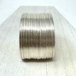 Sterling silver ribbed cuff bracelet, made in Israel Photo 4