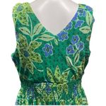 Rabbit Rabbit Rabbit Dress Women's 12 Green Floral Fit & Flare Maxi Sleeveless Photo 2