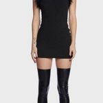 SheIn Black Feather Mini Dress Photo 0