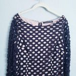 Andrew Marc Black and Cream Long Sleeve Sheath Dress Photo 4