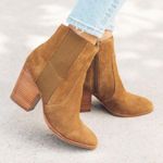 Soludos  Emma Brown Stacked Heeled Chestnut Suede Ankle Boots Booties 9.5 Photo 1