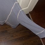 She & Sky Gray long sleeve top with cream seams Photo 3