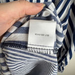 Jane and Delancey Striped Button Down Shirt 1X Blue Long Sleeve Coastal Preppy Photo 4