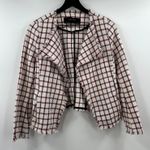 ZARA  Raw Hem Red, White, & Navy Tweed Jacket Size Small Photo 0