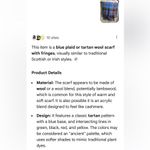 Source Unknown Blue/Multicolor Plaid Tartan Winter Scarf Photo 6