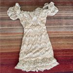 Selfie Leslie  NWT Bobby Bardot Neckline Floral Lace Overlay Dress Beige Photo 2