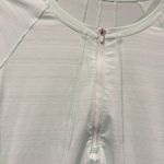 Athleta  Women’s Athletic Pacifica Tee Quarter Zip Green Short Sleeve Shirt Sz M Photo 1