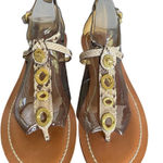 Coach NWT Sieannah Snake Print Leather Thong sandals 11B Photo 0