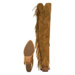 Frye New $578 Womens 8 Suede Leather Boots OTK Tall Knee Fringe Ray Camel Tan Photo 3