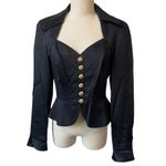 Escada Couture Black Corset Blazer Jacket Size 36 – Gold Button Sculpted Waist Photo 2