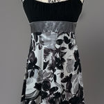 Ruby Rox Black & Gray Floral Sleeveless Dress - Empire Waist A Line Fit Flare Party Photo 0