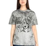 Handmade  Black Tie-Dye Graphic Tee Size M "I'm Sure You're Popular" Photo 0