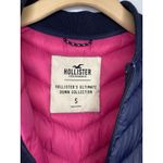 Hollister Size S Womens Navy Blue Full Zip Duck Down Puffer Jacket Ribbed Photo 7