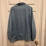 Maurice's Vtg  Women’s Large Denim Button Front Long Shirt Chore Jacket‎ Pockets Photo 5