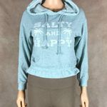 SALTY & HAPPY Beach Hoodie NWT LARGE Blue Photo 9