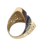 10KT TESTS 14KT BOHO GYPSY VIBE TURKISH YELLOW GOLD DIAMOND CUT WHITE GOLD RING Photo 8