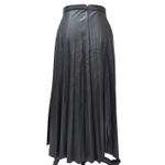 J.Crew  Pleated Black Vegan Leather Midi Skirt 14 Long Classic Quiet Luxury Photo 1