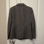 Frame  Double Breasted Blazer Tan Multi Size 4 Women Plaid Wool Long Sleeve Photo 7
