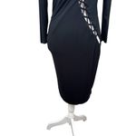 Love j black dress, size Large, knit, sexy, bodycon, whimsygoth, lace up Photo 2
