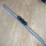 Salvatore Ferragamo  Statement Necklace Leather Chain Western Braided Navy Photo 6