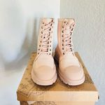 Free People  Camp Out Canvas Combat Boot, Natural, Tan/Pink, Size 8, NWT‎ Photo 5