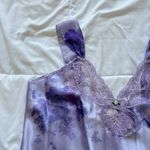 Vintage 90s Y2K Lilac Purple Floral Chemise Lace Womans Large Slip Coquette Photo 2